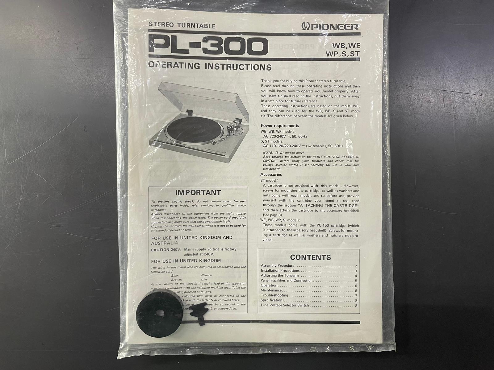 Pioneer PL 300 Giradischi Direct Drive Quartz - immagine 6