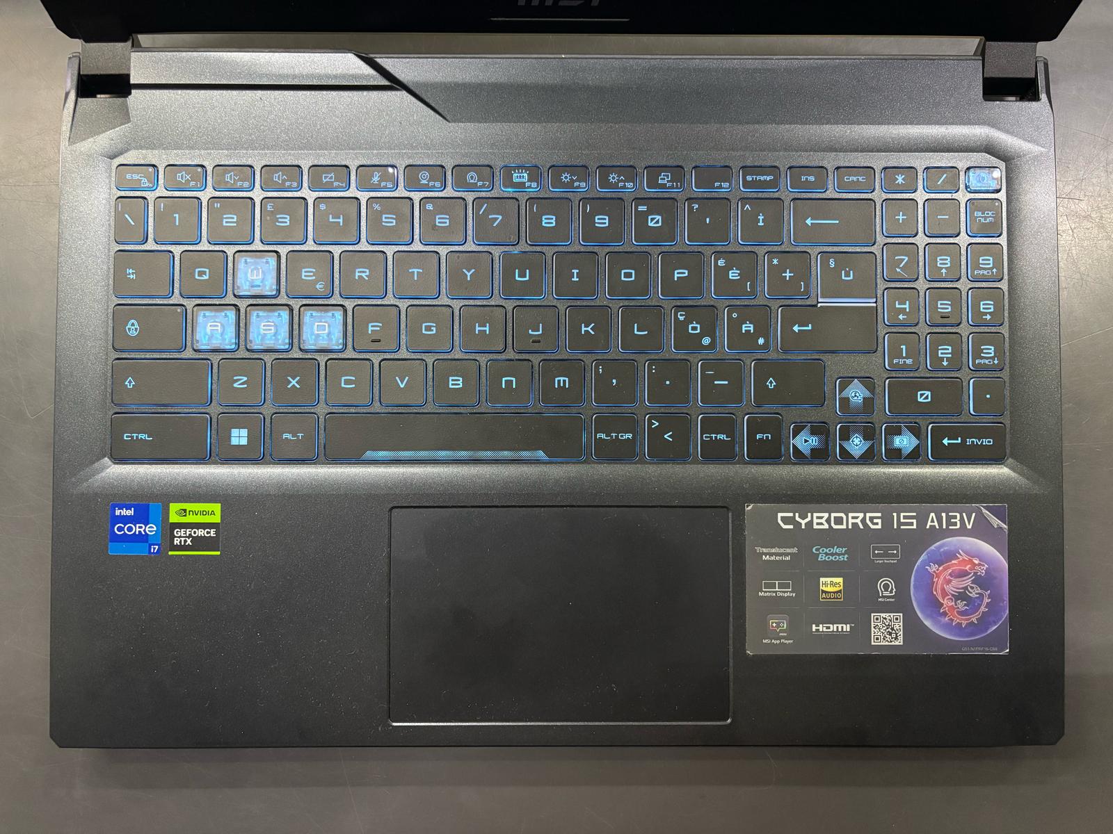 Gaming MSI Cyborg 15 Core i7 16Gb RTX 9/01/24 - immagine 2